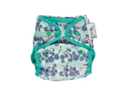 Pop-in waterproof popper reusable nappy cover popper Snow Leopard