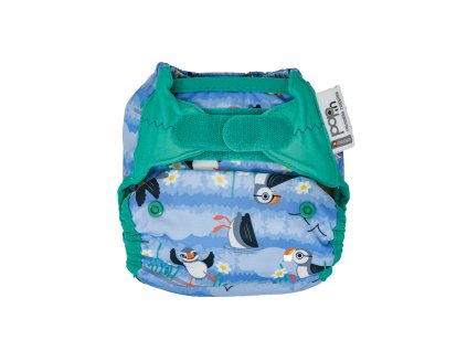 Pop-in waterproof aplix reusable nappy cover Puffin - aplix