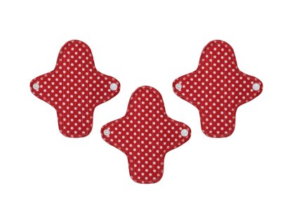 Reusable pantyliners organic cotton cloth pads Mini – - Red Dots 3 pcs