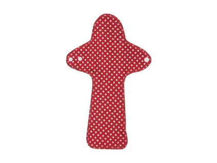 Reusable night organic cotton cloth pads Maxi –plus - Red Dots 1 pcs
