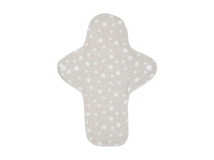 Reusable night organic cotton cloth pads Maxi –- Beige Stars 1 pcs