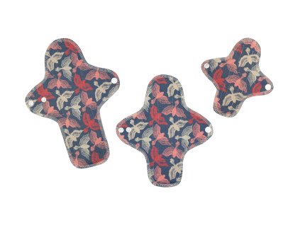 Starter pack of organic cotton reusable cloth pads Trial - Paradise 3 pcs