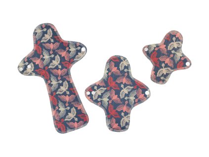 Starter pack of organic cotton reusable cloth pads Trial plus - Paradise 3 pcs