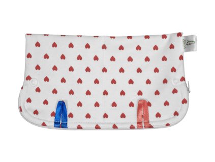 Moon Pouch for cloth pads - White Hearts