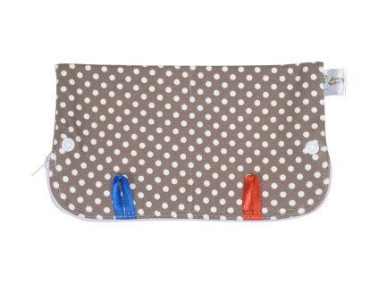 Moon Pouch for cloth pads - Brown Dots