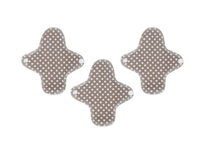 Reusable pantyliners organic cotton cloth pads Mini – - Brown Dots 3 pcs