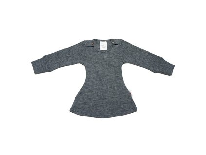 Manymonths merino šaty Silver Grey