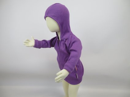 Manymonths kabátek na zip s kapucí Lavender Crystal