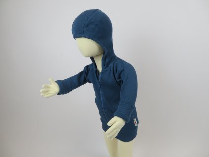 Manymonths kabátek na zip s kapucí Cosmos Blue