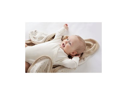 wooly organic Dětské body dlouhý rukáv - Ecru