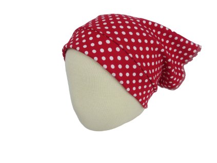 Dětský šátek na hlavu z BIObavlny - Red Dots