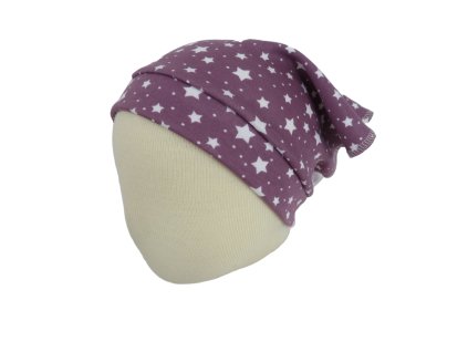 Dětský šátek na hlavu z BIObavlny - Lila Stars