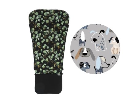 Podložka do kočárku prodloužená - Dogs on Grey