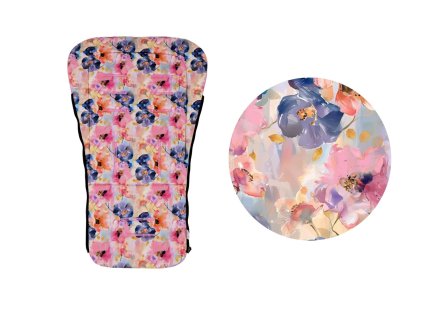 Podložka do kočárku univerzální - Pastel Flowers