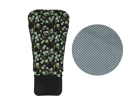 Podložka do kočárku prodloužená - Dark Grey Dots