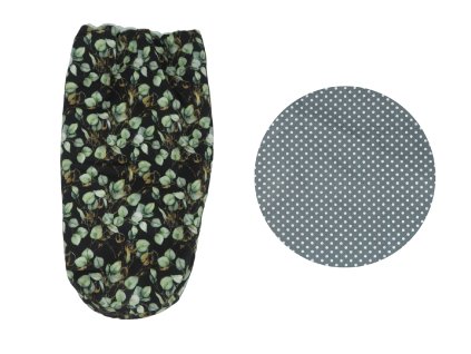 Nepadací deka na zip bavlněná Dark Grey Dots