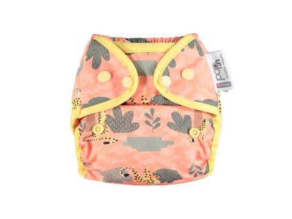 Pop-in AIO bamboo reusable popper nappy Cheetah