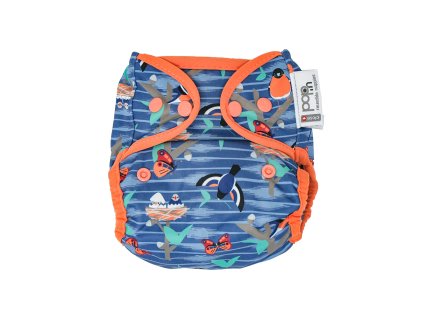 Pop-in AIO bamboo reusable popper nappy Twilight Garden