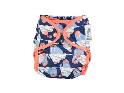 Pop-in AIO bamboo reusable popper nappy Walrus