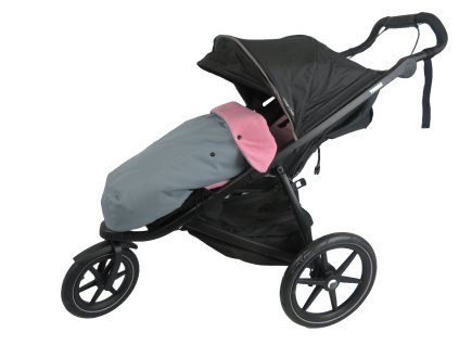 Nánožník - Grey, pink fleece