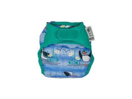 Pop-in all-in-two newborn bamboo aplix reusable nappy Puffin