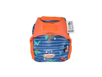Pop-in all-in-two newborn bamboo aplix reusable nappy Twilight GardenBez názvu