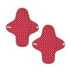 Reusable daily organic cotton cloth pads Midi - Red Dots 2 pcs