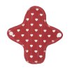 Reusable pantyliners organic cotton cloth pads Mini – - Red Hearts 3 pcs