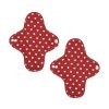 Reusable daily organic cotton cloth pads Midi - Red Hearts 2 pcs