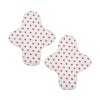 Reusable daily organic cotton cloth pads Midi - White Hearts 2 pcs