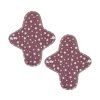 Reusable daily organic cotton cloth pads Midi - Lila Stars 2 pcs