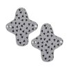 Reusable daily organic cotton cloth pads Midi - Grey Hearts 2 pcs