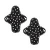 Reusable daily organic cotton cloth pads Midi - Black Hearts 2 pcs