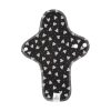 Reusable night organic cotton cloth pads Maxi –- Black Hearts 1 pcs
