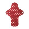 Reusable night organic cotton cloth pads Maxi –- Red Hearts 1 pcs