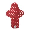 Reusable night organic cotton cloth pads Maxi –- Red Hearts 1 pcs