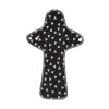 Reusable night organic cotton cloth pads Maxi –plus - Black Hearts 1 pcs