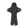 Reusable night organic cotton cloth pads Maxi –plus - Black Hearts 1 pcs