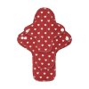 Starter pack of organic cotton reusable cloth pads Trial - Red Hearts 3 pcs