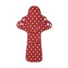 Starter pack of organic cotton reusable cloth pads Trial plus - Red Hearts 3 pcs