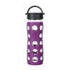 Skleněná láhev Lifefactory 475 ml klasický uzávěr Plum