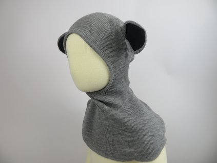 Manymonths čepice Teddy Bear Hood Silver Cloud