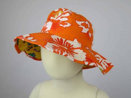 Dětský UV klobouček Baby Kid Banz - Oranžové květy