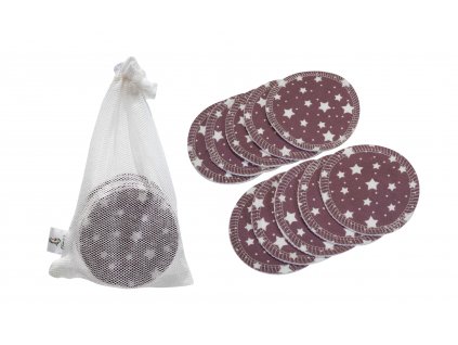 Odličovací tamponky z biobavlny - Lila Stars 10 ks