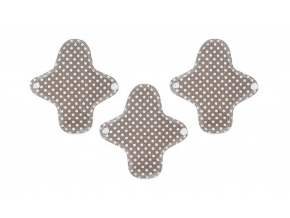Slipové látkové vložky z biobavlny Mini - Brown Dots 3 ks