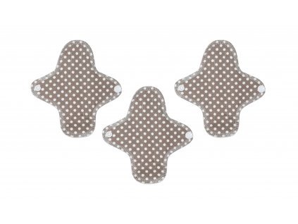 Slipové látkové vložky z biobavlny Mini - Brown Dots 3 ks