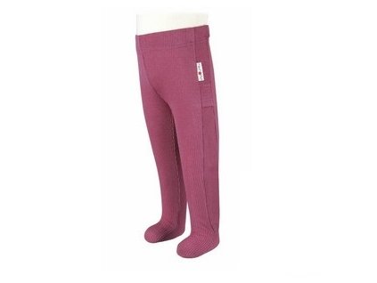 Manymonths merino punčochové legíny - Frosted Berry