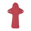 Noční/poporodní látková vložka z biobavlny Maxi plus - Red Dots 1 ks
