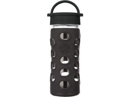 Skleněná láhev Lifefactory 350 ml klasický uzávěr Onyx