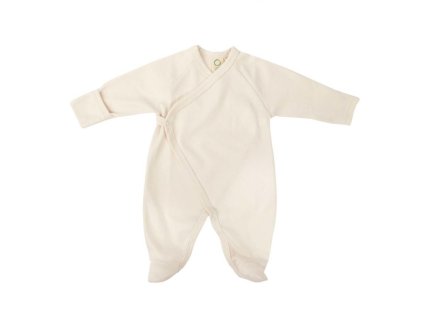 Schlafanzug mit Füßen – Ecru (Velikost 74 (6-9 měs.))